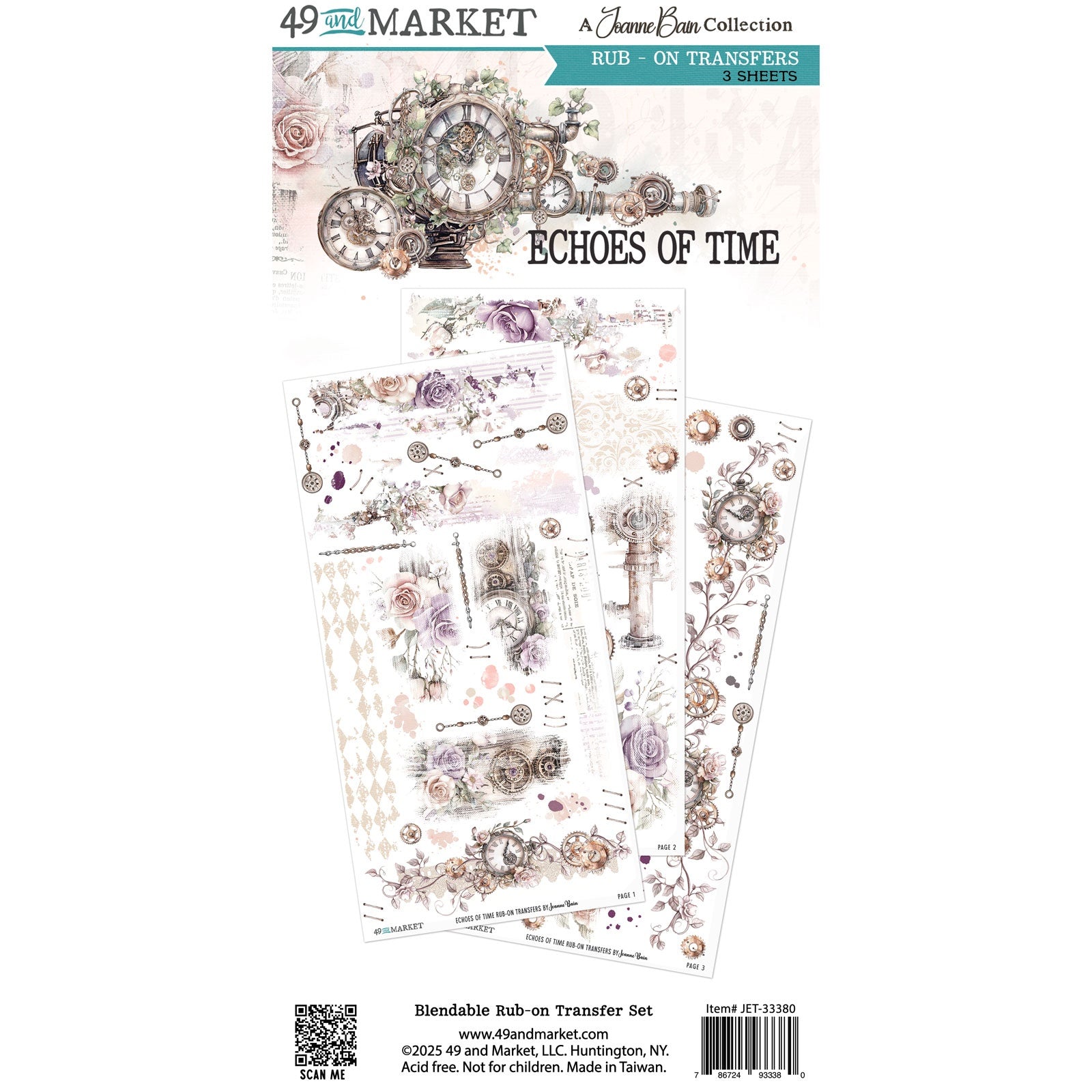 49 And Market Echoes of Time Rub-On Transfer Set