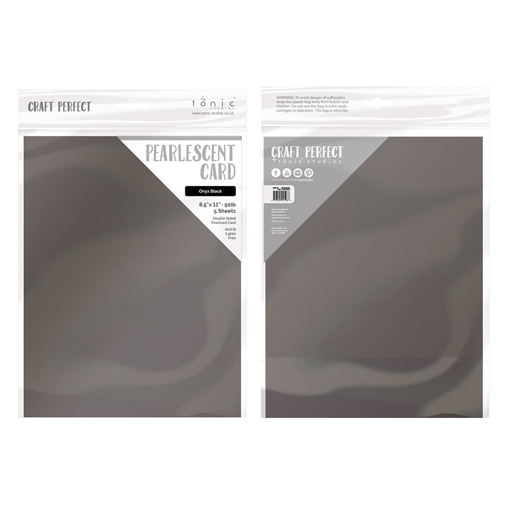 Craft Perfect Pearlescent Cardstock Bundle - Onyx, Ivory and Pearl