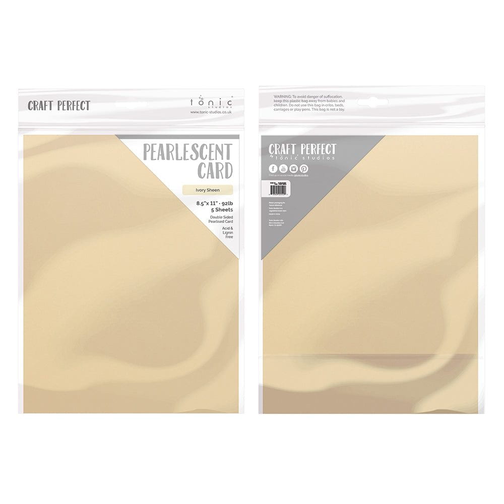 Craft Perfect Pearlescent Cardstock Bundle - Onyx, Ivory and Pearl