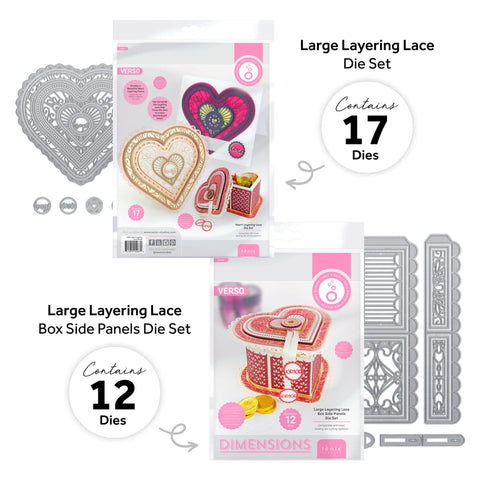 Heart Layering Lace Gift Box & Panels Collection - DB118