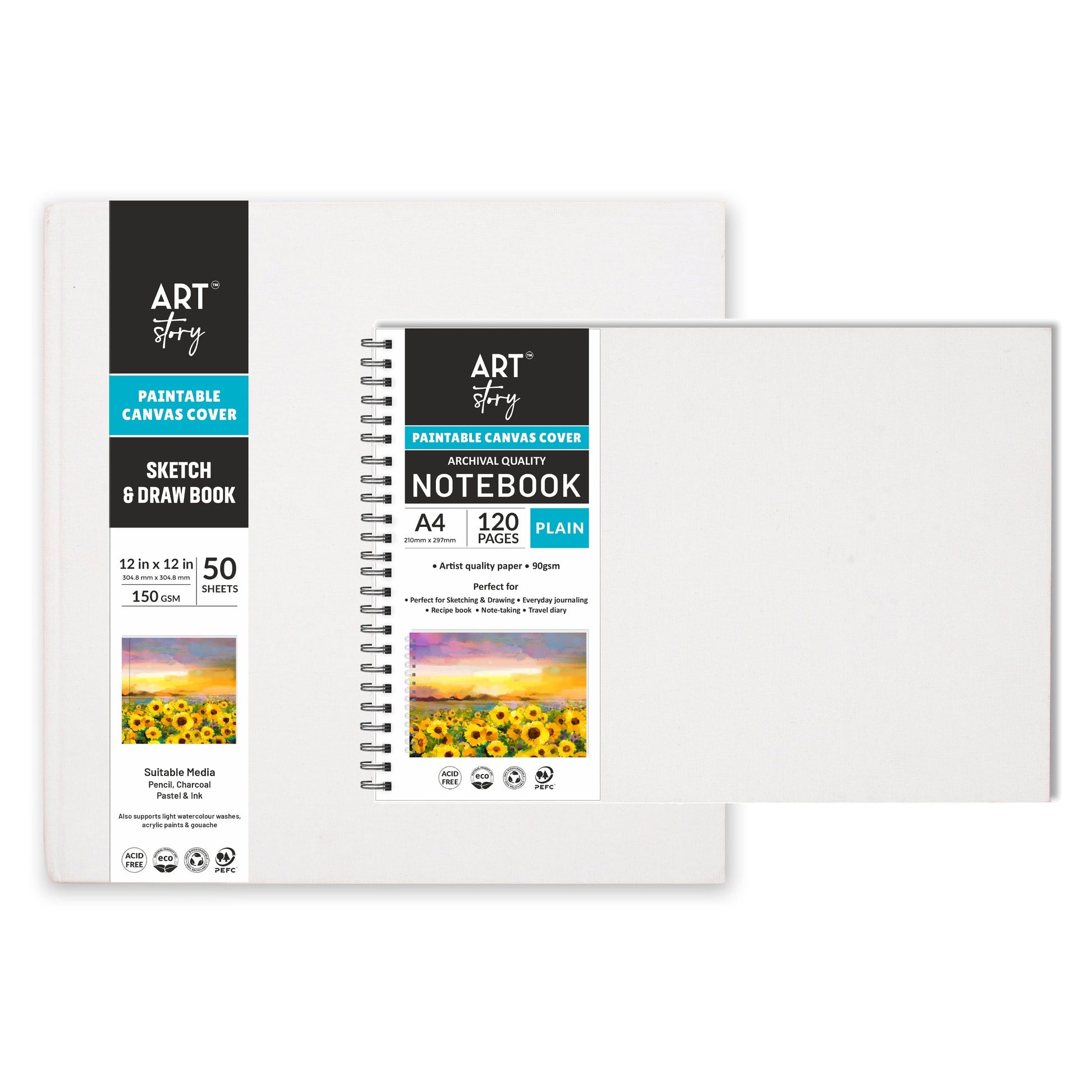 Customizable Canvas Cover Art Notebook from Little Birdie