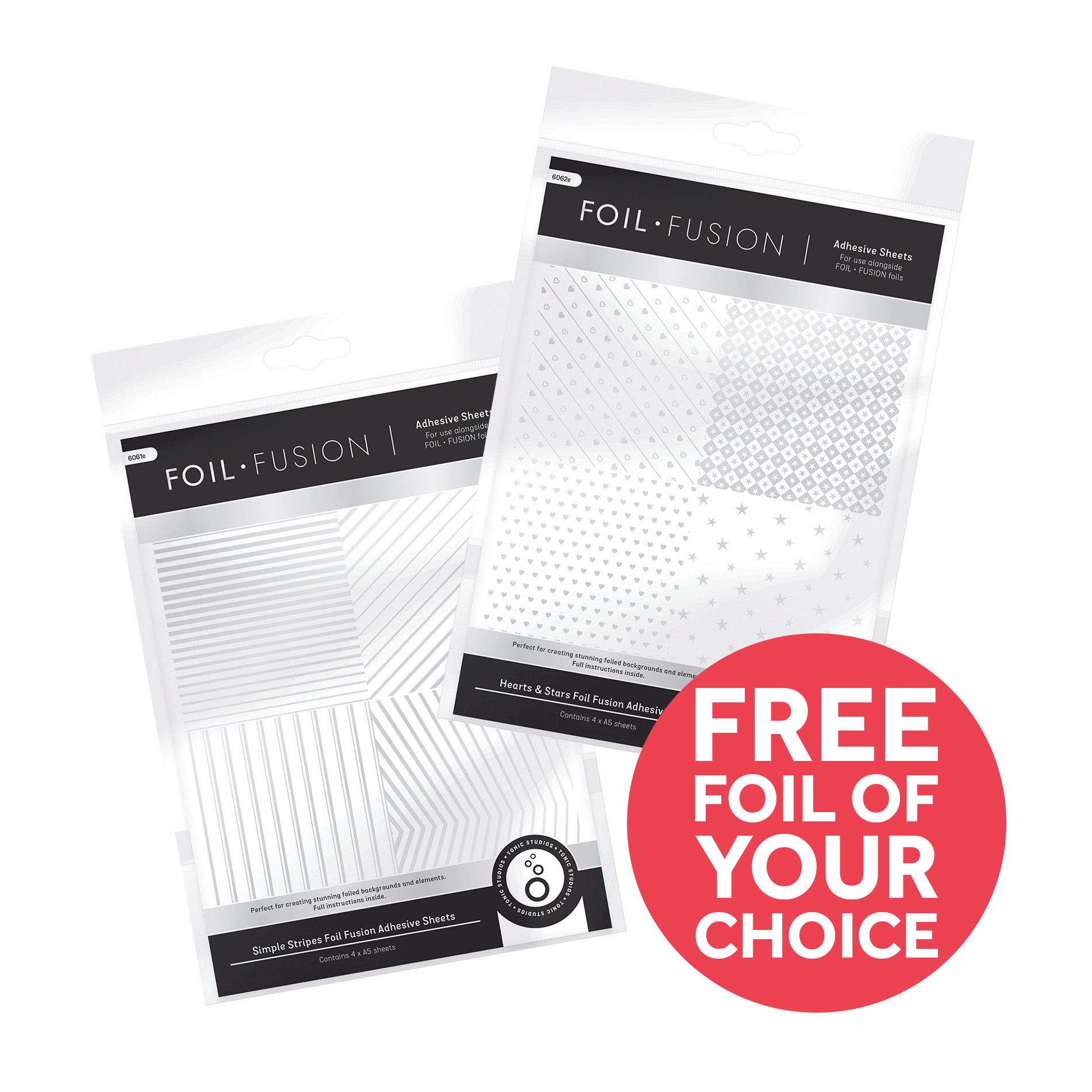 Foil Fusion Bundle - Hearts, Stars & Simple Stripes Adhesive Sheets