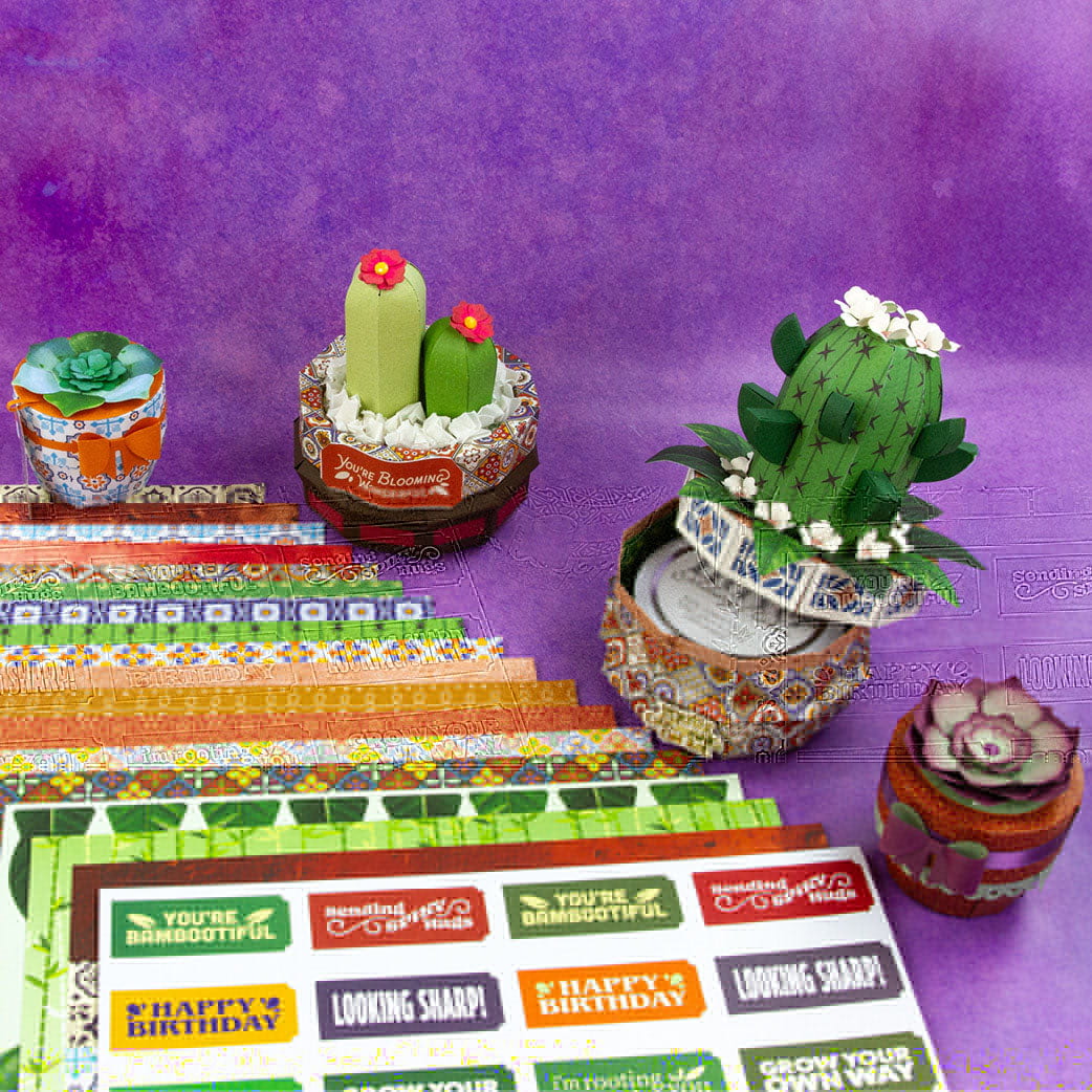 Supreme Succulents Iberian Summer 12" x 12" Patterned Paper Pad