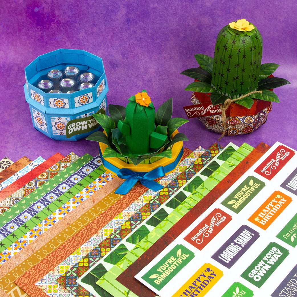 Supreme Succulents Iberian Summer 12" x 12" Patterned Paper Pad