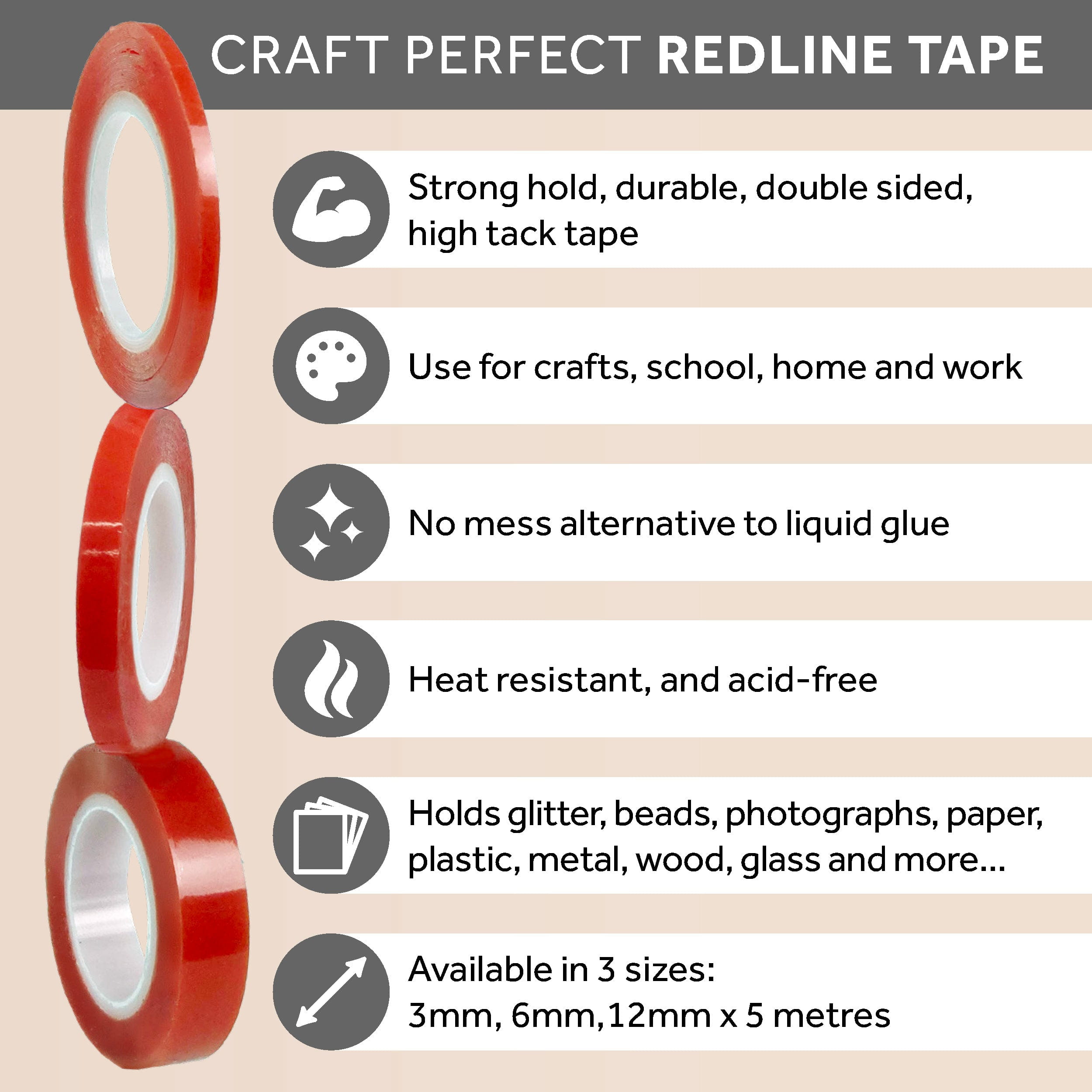 AJ Sign World Best 1/2" Ultra-Thin Permanent Double-Sided Tape For Arts, Crafts