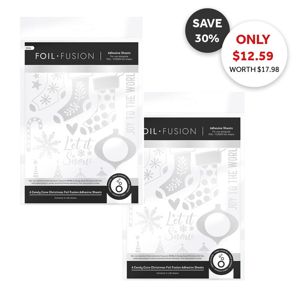 A Candy Cane Christmas - 2x Foil Fusion Adhesive Sheets - DB135