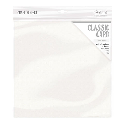 Craft Perfect Classic Card Craft Perfect - Classic Card - Bright White - Weave Textured - 12