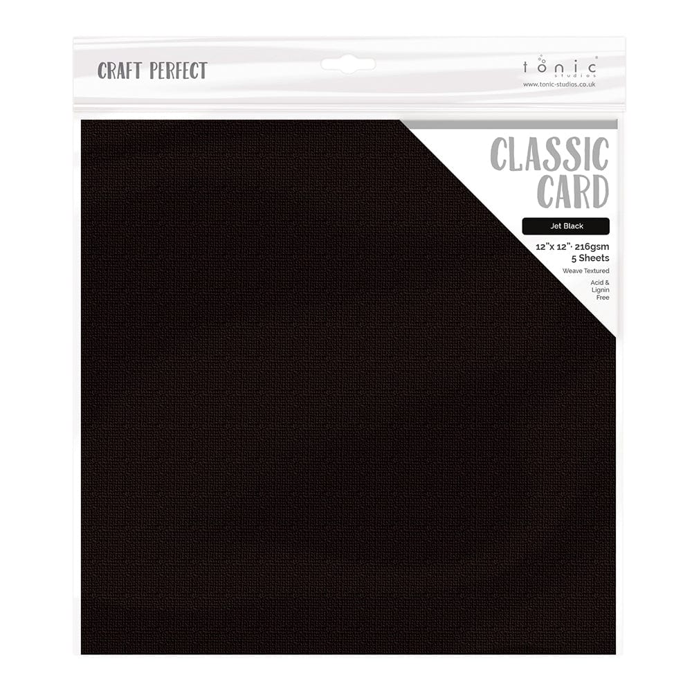 Craft Perfect Classic Card Craft Perfect - Classic Card - Jet Black - Weave Textured - 12