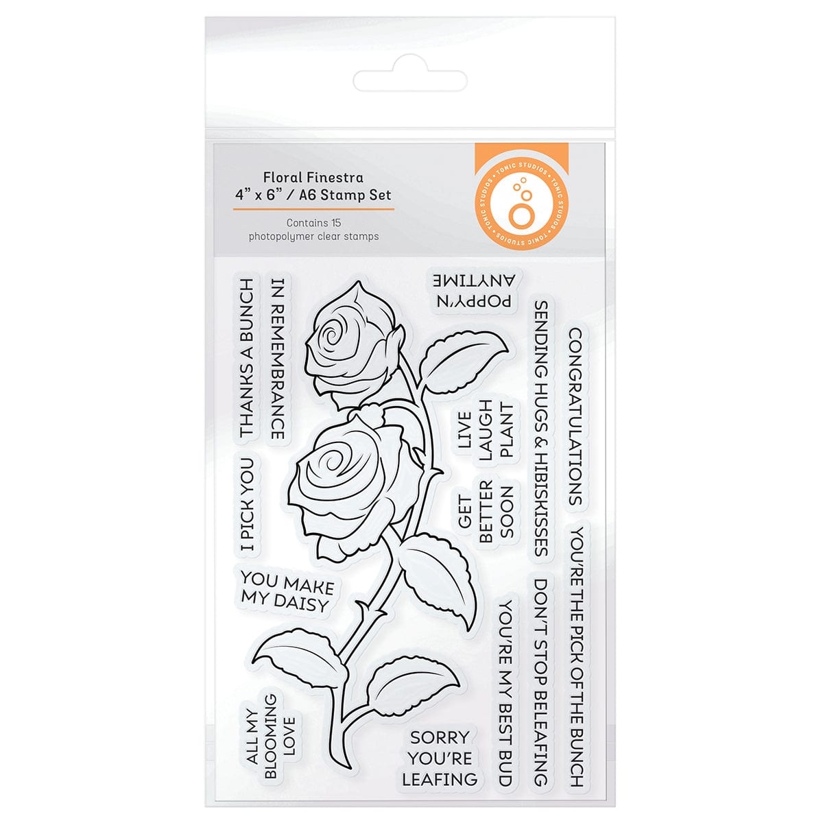 Tonic Studios bundle Floral Finestra 4"x6"/A6 Stamp Set - 5746e