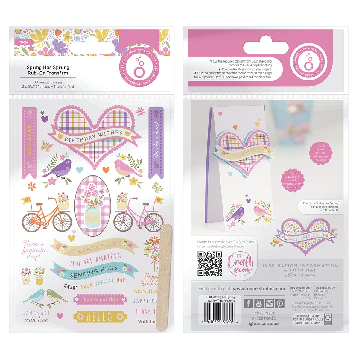 Tonic Studios bundle Spring Had Sprung - Rub-On Transfers - 5760e