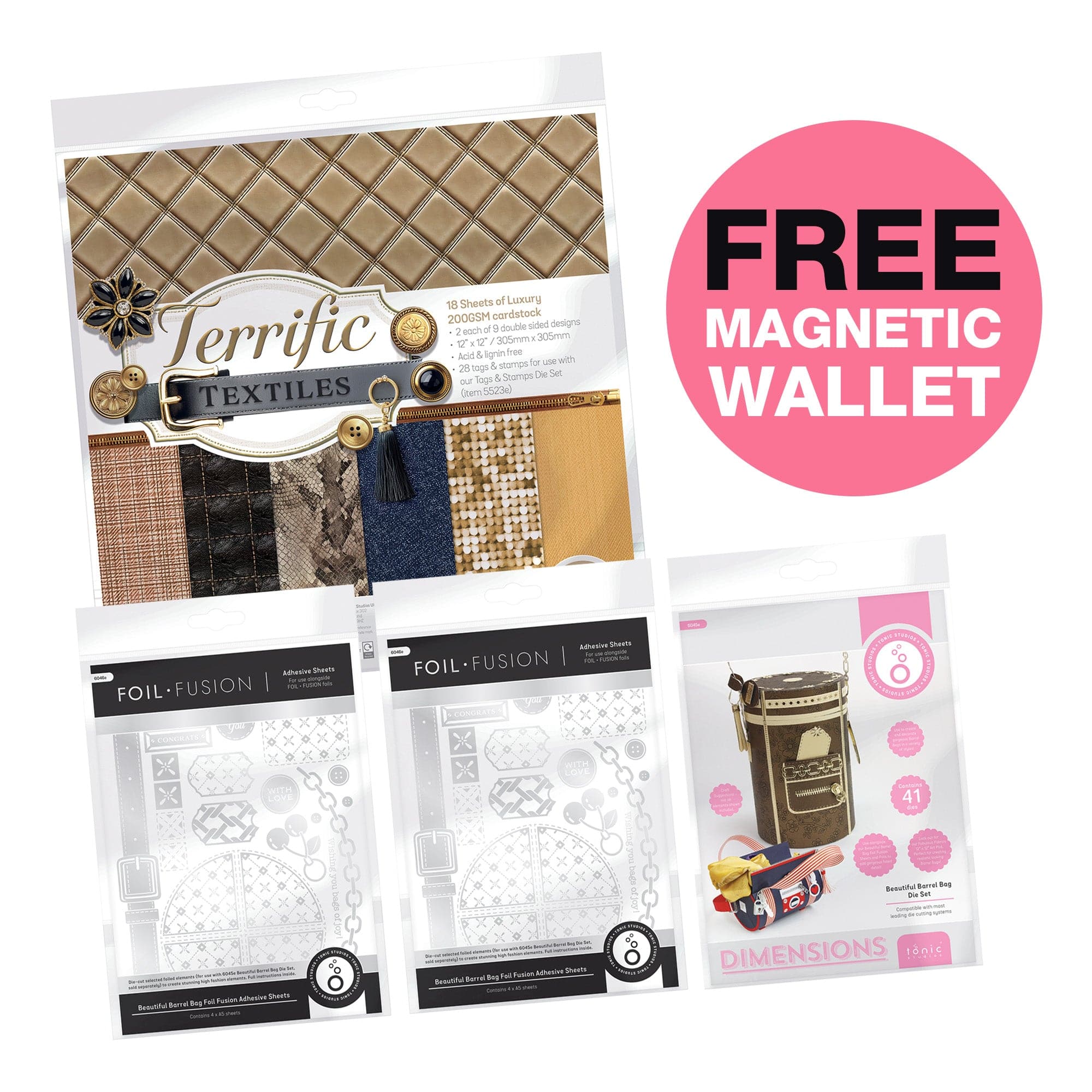 Tonic Studios Die Cutting Beautiful Barrel Bag Full Collection