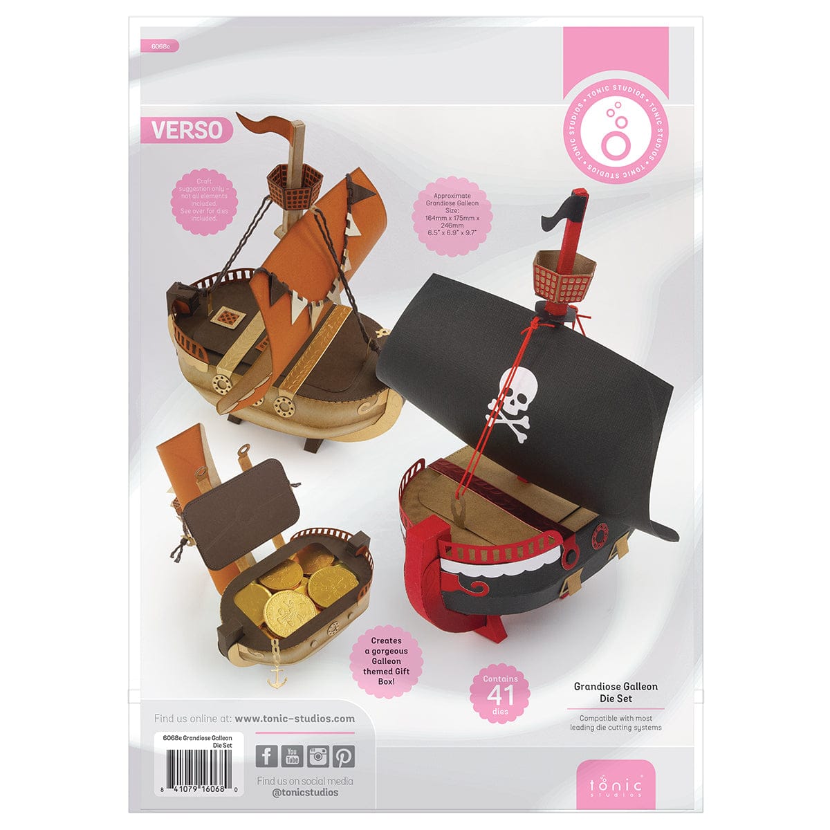 Tonic Studios Die Cutting Grandiose Galleon Gift Box Die Set - 6068e