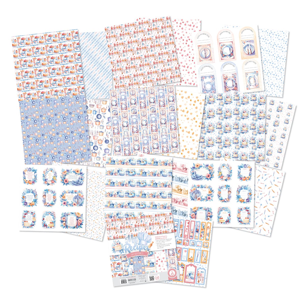 Tonic Studios Die Cutting My Recipes For Happiness 12" x 12" Patterned Paper Pad - 6034E