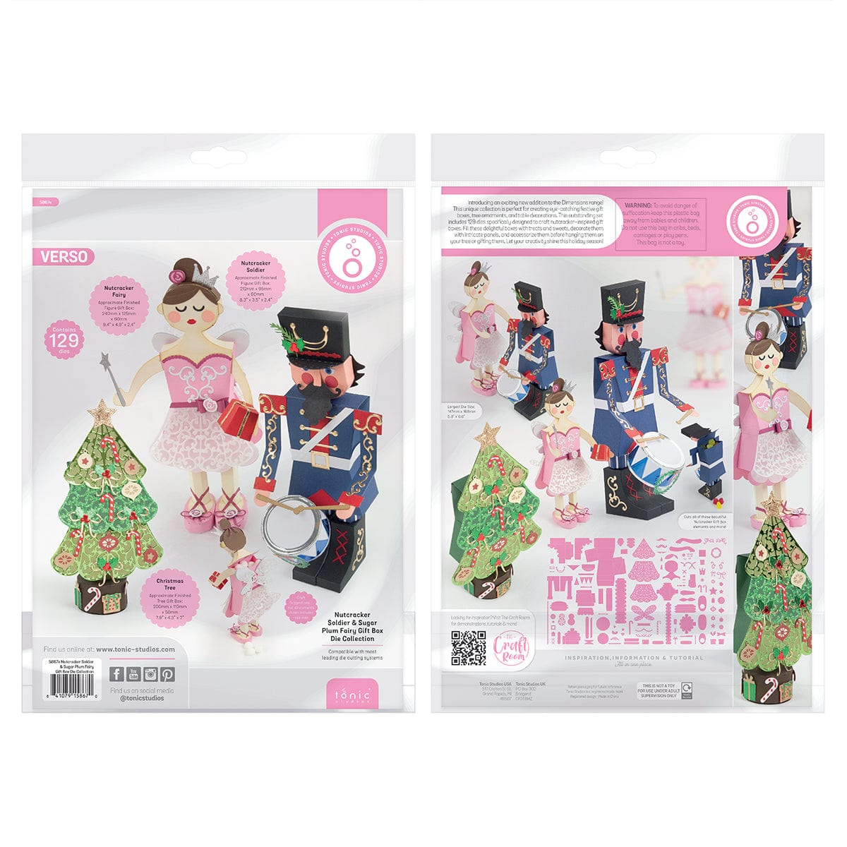 Tonic Studios Die Cutting Nutcracker Soldier & Sugar Plum Fairy Gift Box Die Collection - 5867e