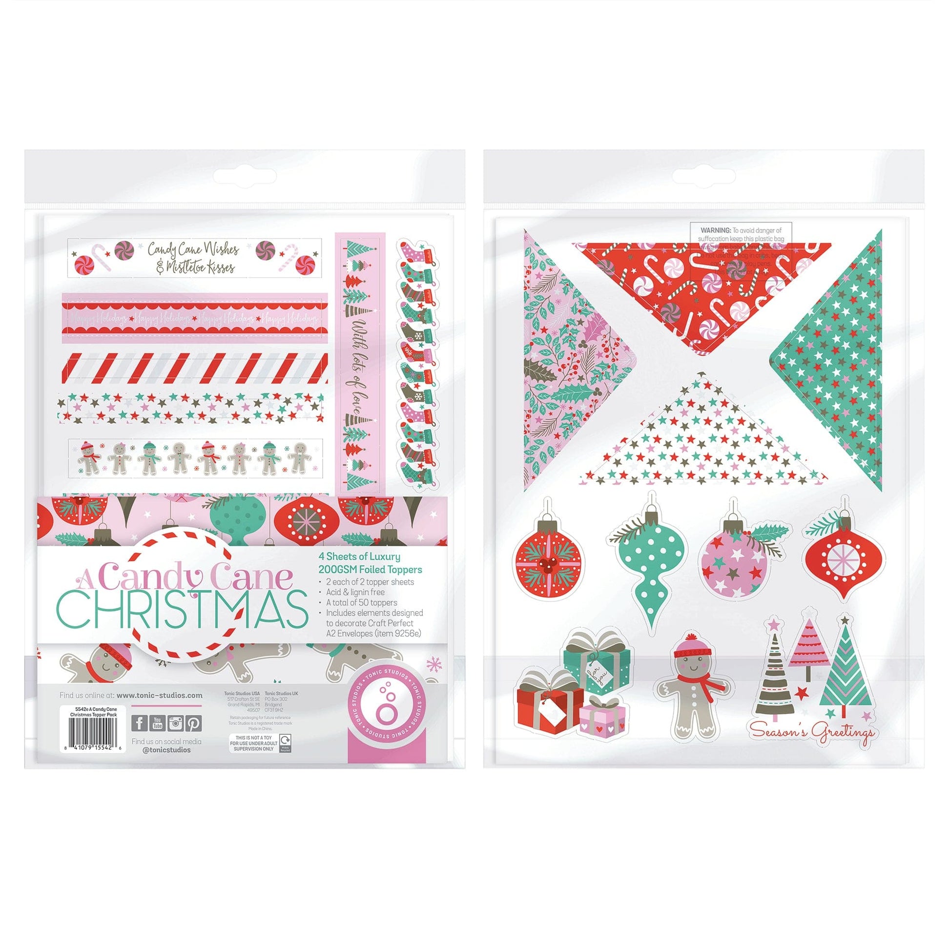Tonic Studios Dimensions A Candy Cane Christmas Topper Set - 5542e