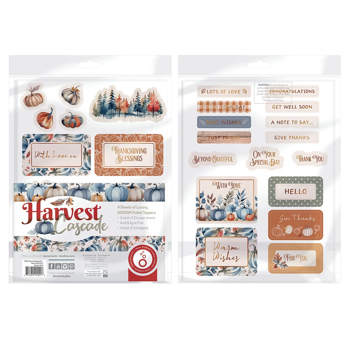 Harvest Cascade Foiled Toppers Collection Tonic Studios USA