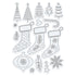 Tonic Studios Stamps A Candy Cane Christmas 3 Stockings Stamp Set - 5541e