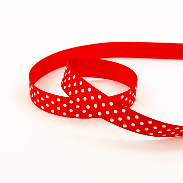 Craft Perfect 16mm Red Polka Dot Grosgrain Ribbon