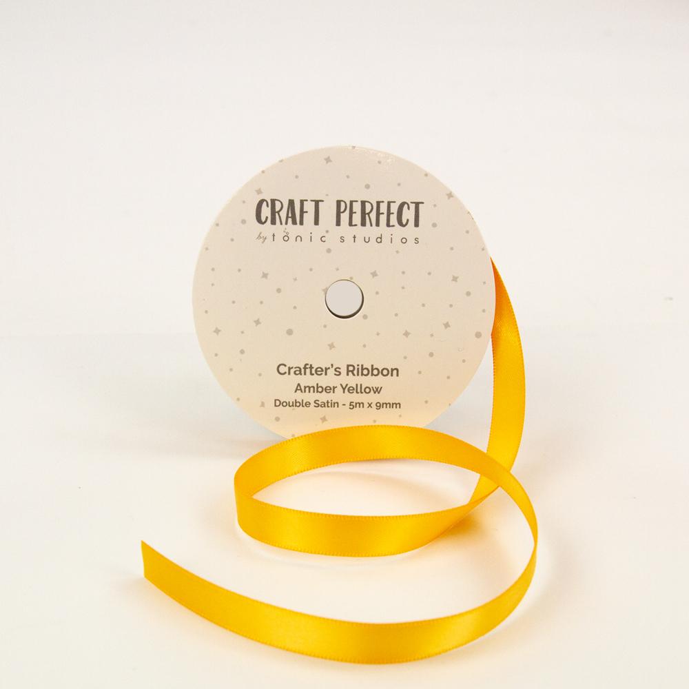 Craft Perfect - Ribbon - Double Face Satin - Amber Yellow - 9mm - 8983E