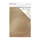 Load image into Gallery viewer, Craft Perfect - Foiled Kraft Card - Golden Zig Zag - A4 (5/pk) - tonicstudios