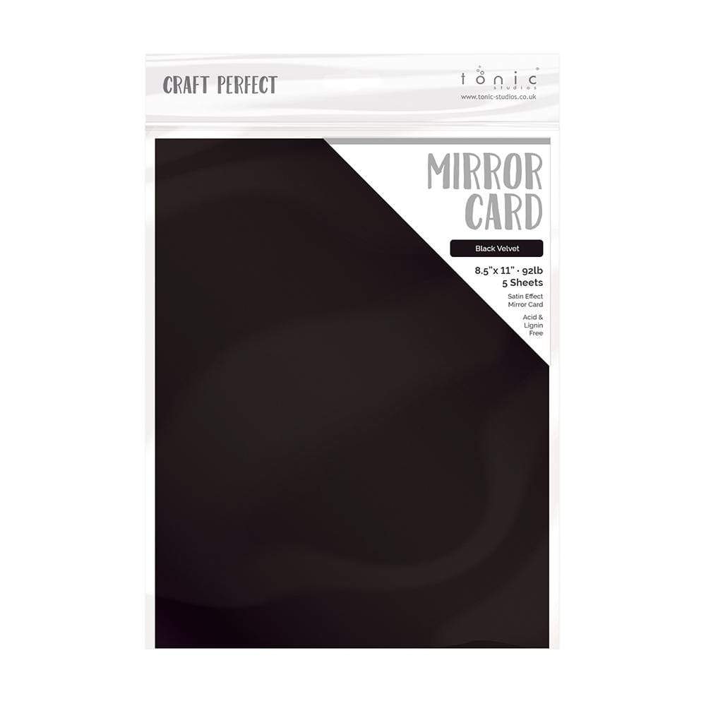 Craft Perfect Satin Mirror Card - 8.5x11 5/Pkg Black Velvet