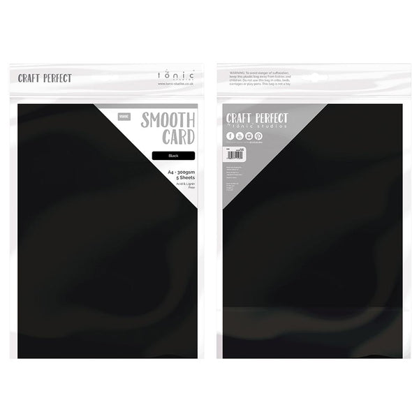 A4 Black Smooth Cardstock (5 pack) - 9569e