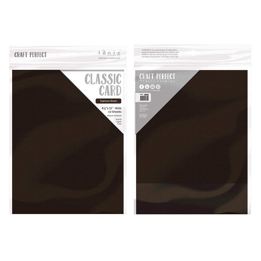 Craft Perfect Weave Textured Classic Card 8.5 inchx11 inch 10/Pkg-Espresso Brown