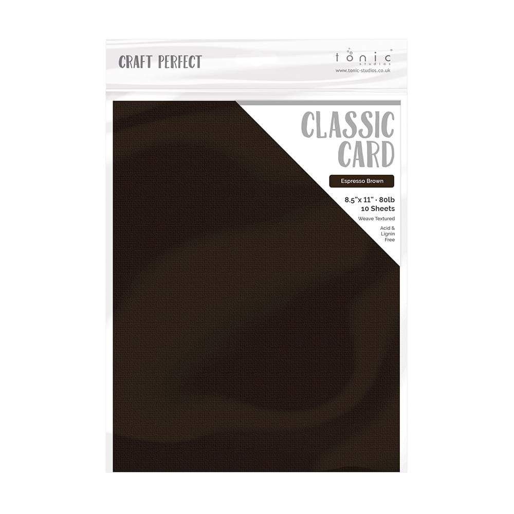 Craft Perfect Weave Textured Classic Card 8.5 inchx11 inch 10/Pkg-Espresso Brown