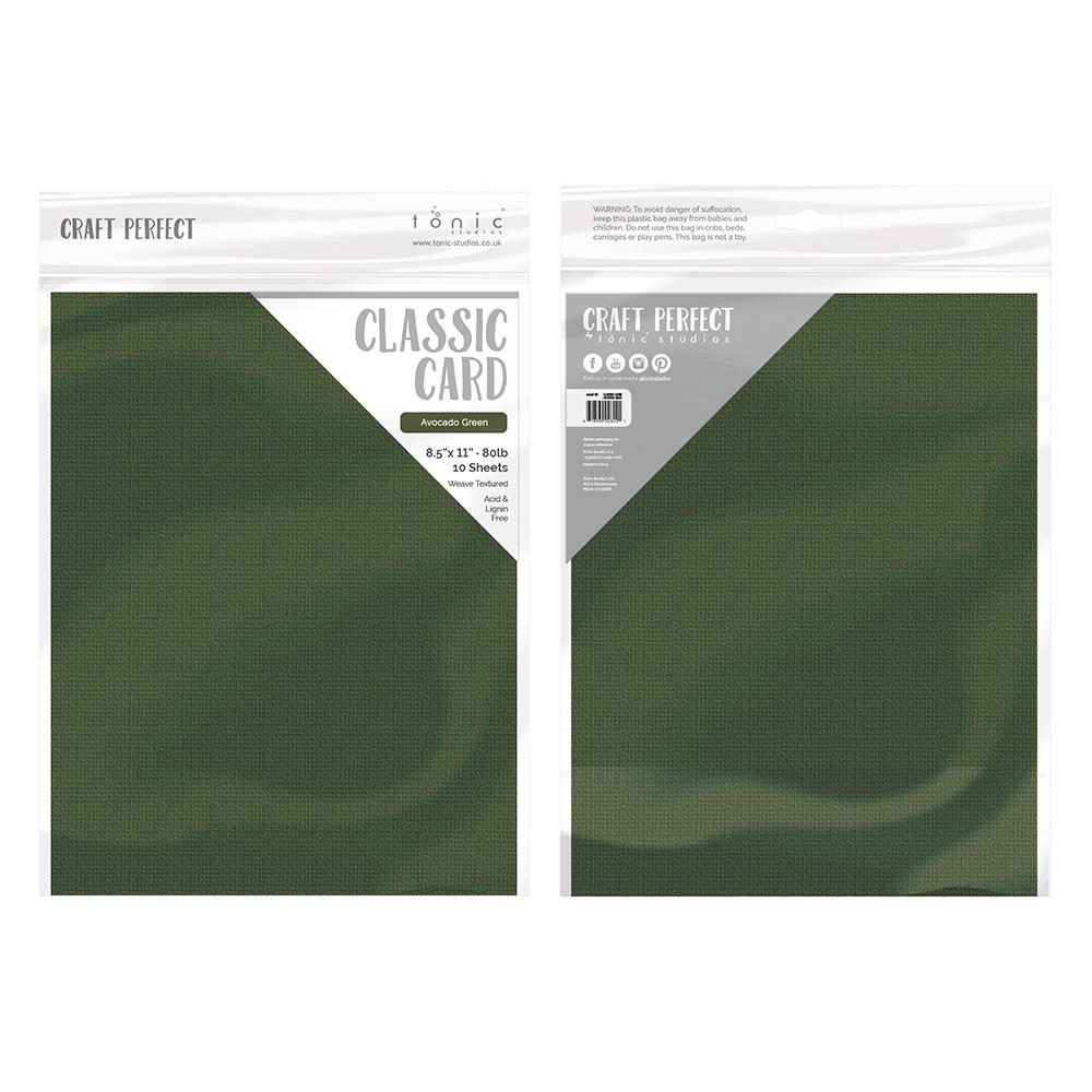 Craft Perfect Weave Textured Classic Card 8.5 inchx11 inch 10/Pkg-Avocado Green