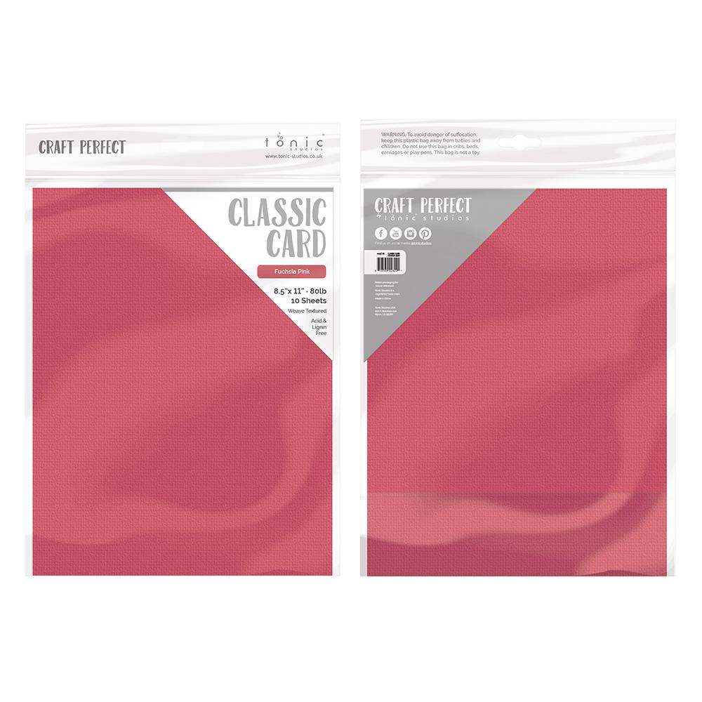 Craft Perfect Weave Textured Classic Card 8.5 inchx11 inch 10/Pkg-Fuchsia Pink