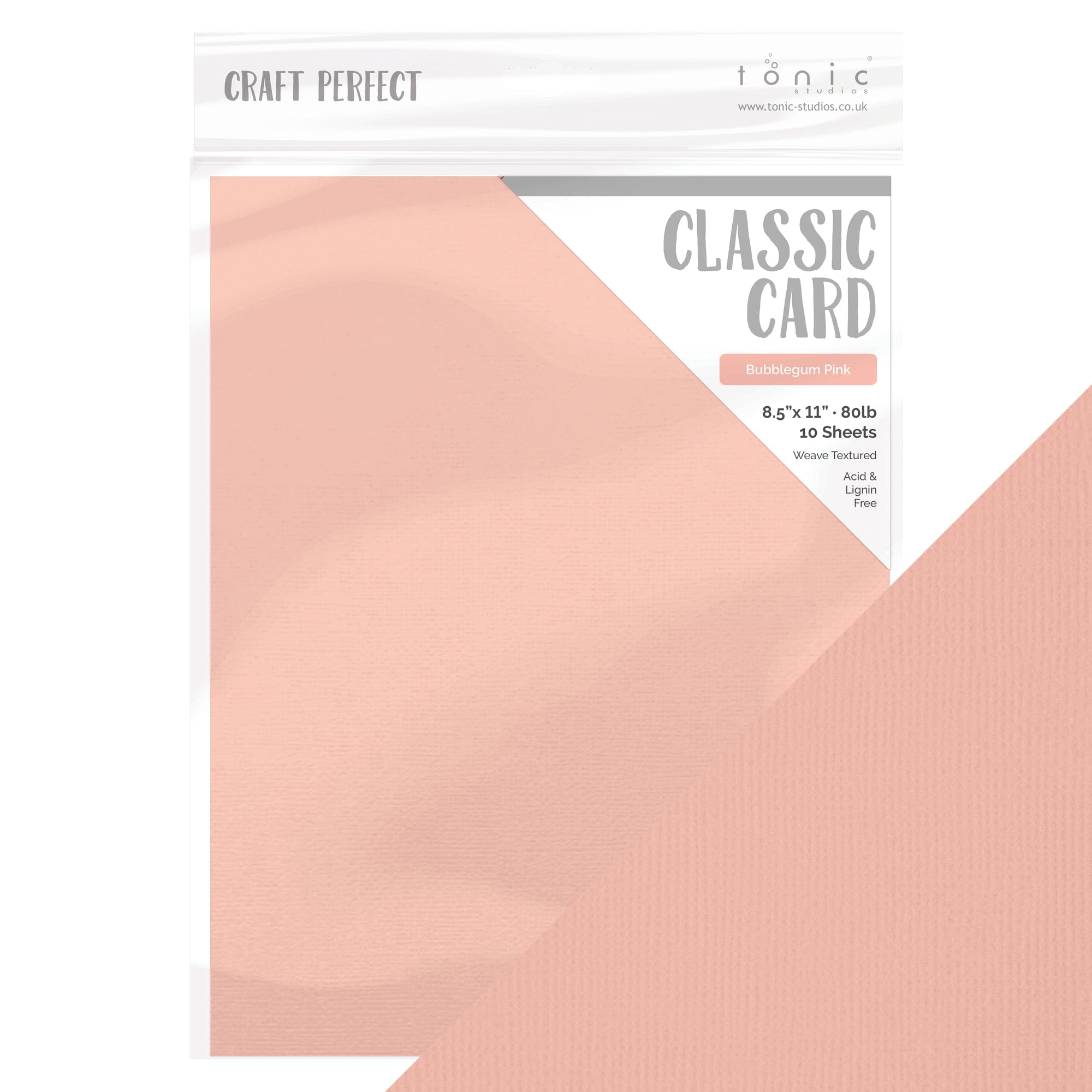 Craft Perfect Weave Textured Classic Card 8.5X11 10/Pkg-Bubblegum Pink
