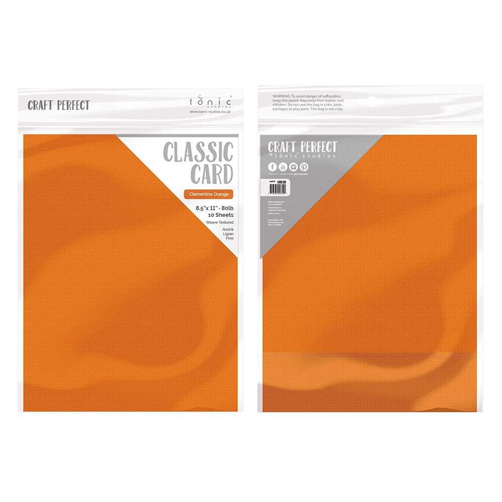 Craft Perfect Weave Textured Classic Card 8.5 inchx11 inch 10/Pkg-Clementine Orange