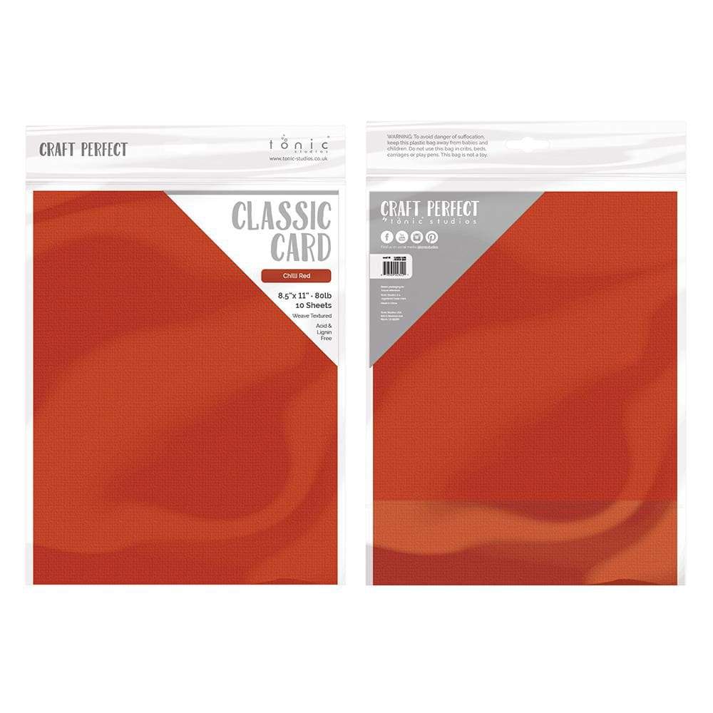 Craft Perfect Weave Textured Classic Card 8.5 inchx11 inch 10/Pkg-Chilli Red