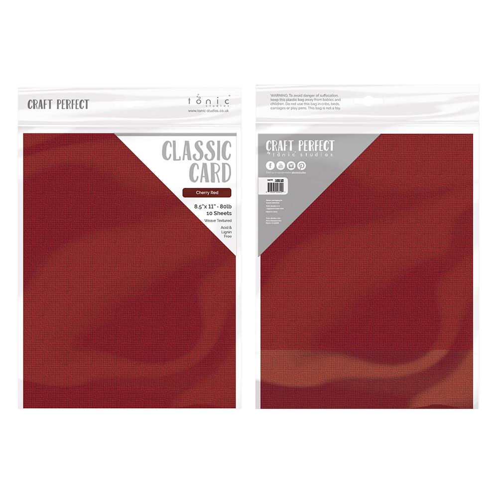 Craft Perfect Weave Textured Classic Card 8.5 inchx11 inch 10/Pkg-Cherry Red