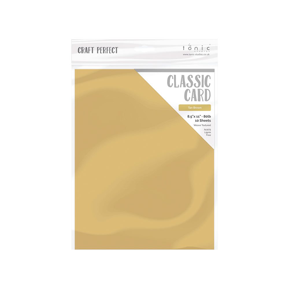 Craft Perfect - Weave Textured Classic Card - Tan Brown - 8.5