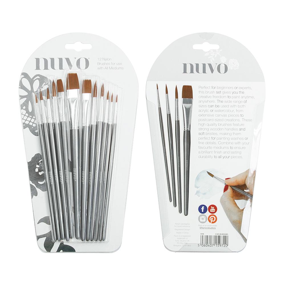 Nuvo - Brushes - Paint Brush Set - 12 PCS - 972n - tonicstudios