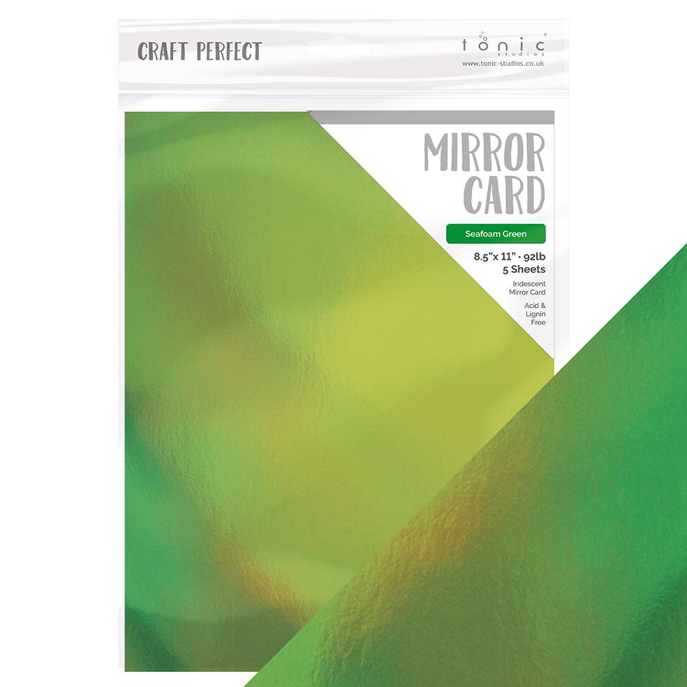8.5x11 Seafoam Green Mirror Card Iridescent Cardstock (5 pack) - 9789e