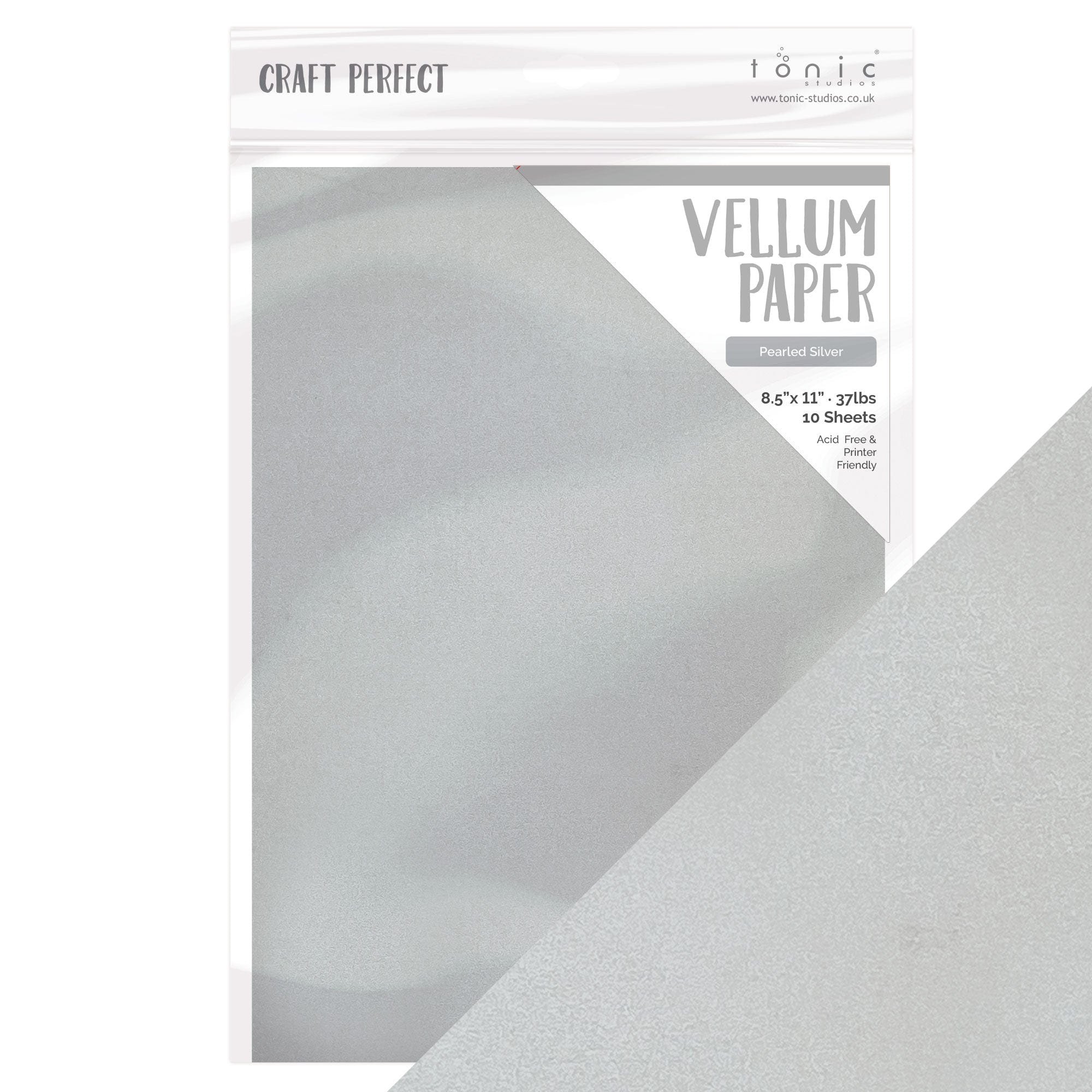 Craft Perfect Vellum Paper 8.5 inchx11 inch 10/Pkg-Pearled Silver