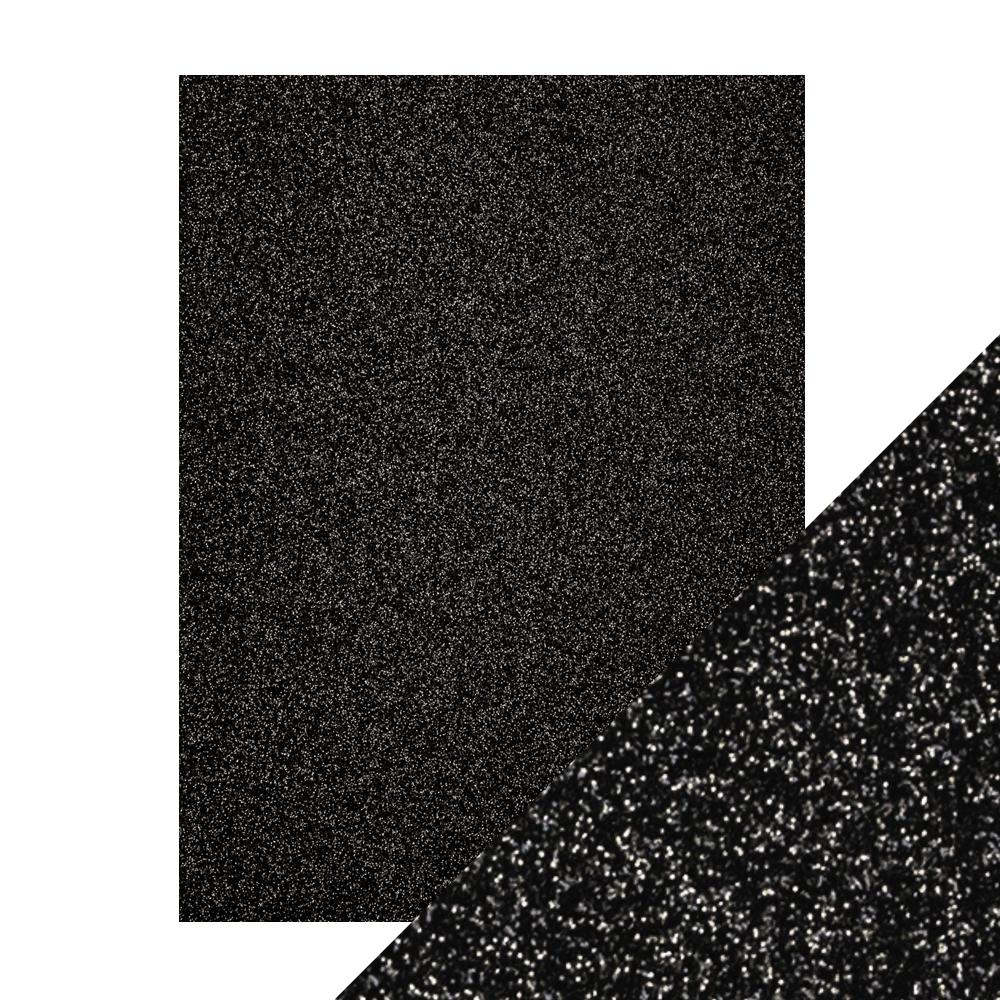 8.5x11 Black Sapphire Glitter Cardstock (5 pack) - 9963e
