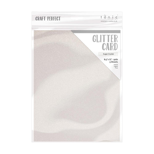 Craft Perfect - Glitter Card - Sugar Crystal - 8.5" x 11" (5/PK) - tonicstudios
