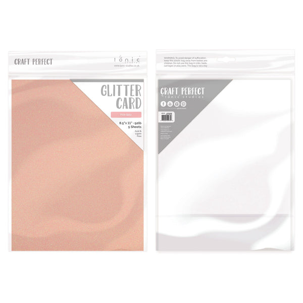 8.5x11 Pink Glitz Glitter Cardstock (5 pack) - 9975E