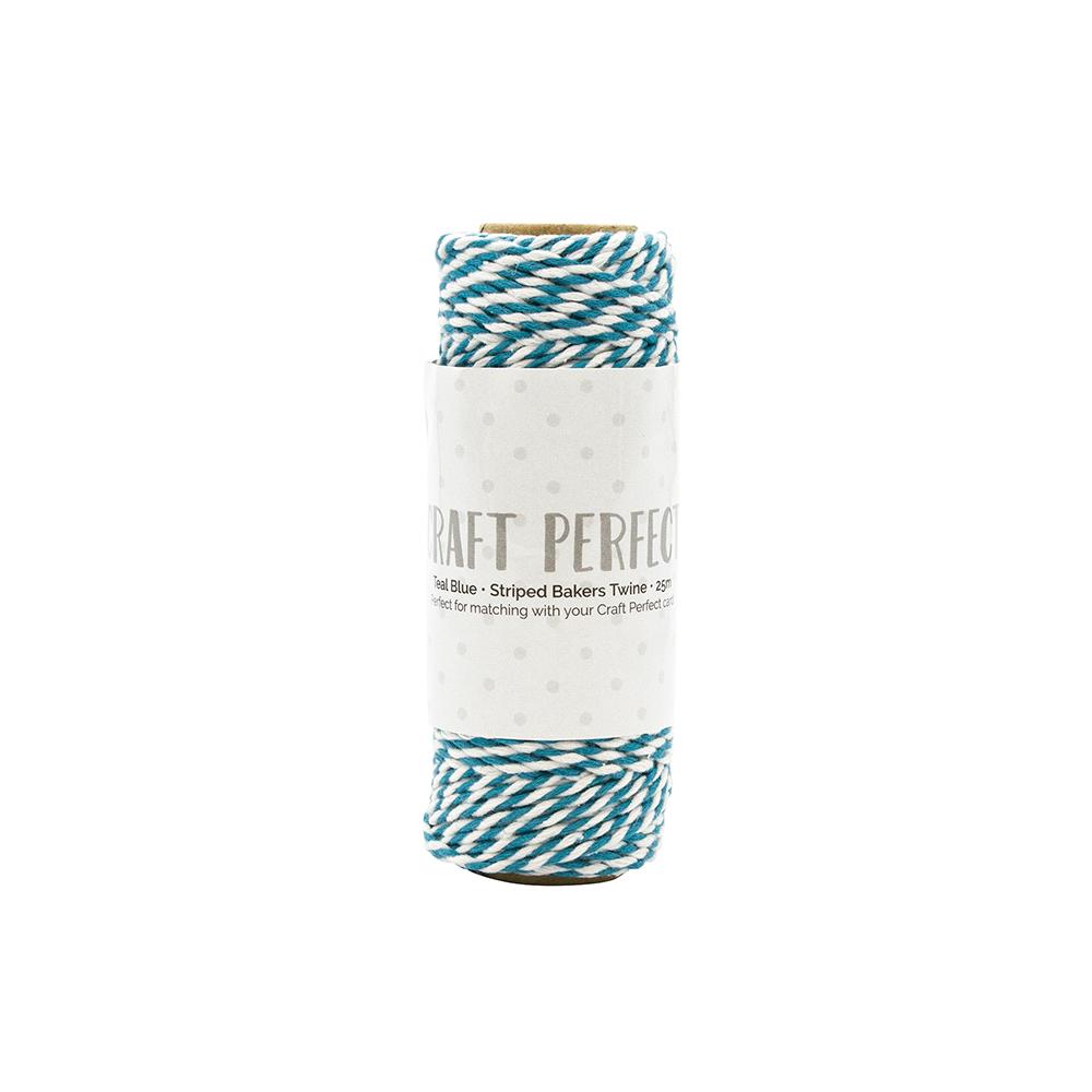 Craft Perfect - Striped Bakers Twine - Teal Blue - (2mm/25m) - 9990E