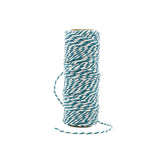 Load image into Gallery viewer, Craft Perfect - Striped Bakers Twine - Teal Blue - (2mm/25m) - 9990E