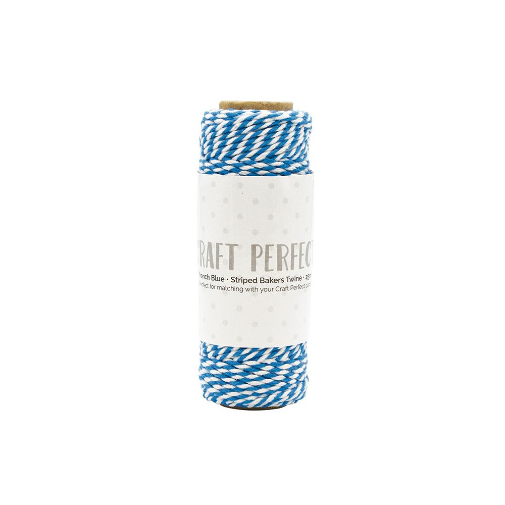 Craft Perfect - Striped Bakers Twine - French Blue - (2mm/25m) - 9992E