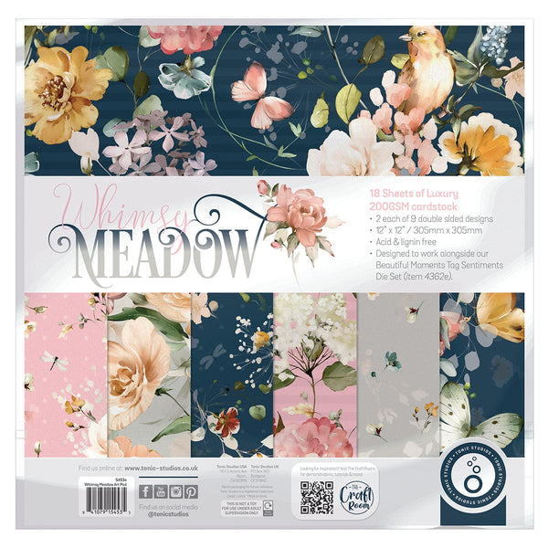 Craft Perfect Printed Papers Whimsy Meadow 12" x 12" Patterned Paper Art Pad - 5453e