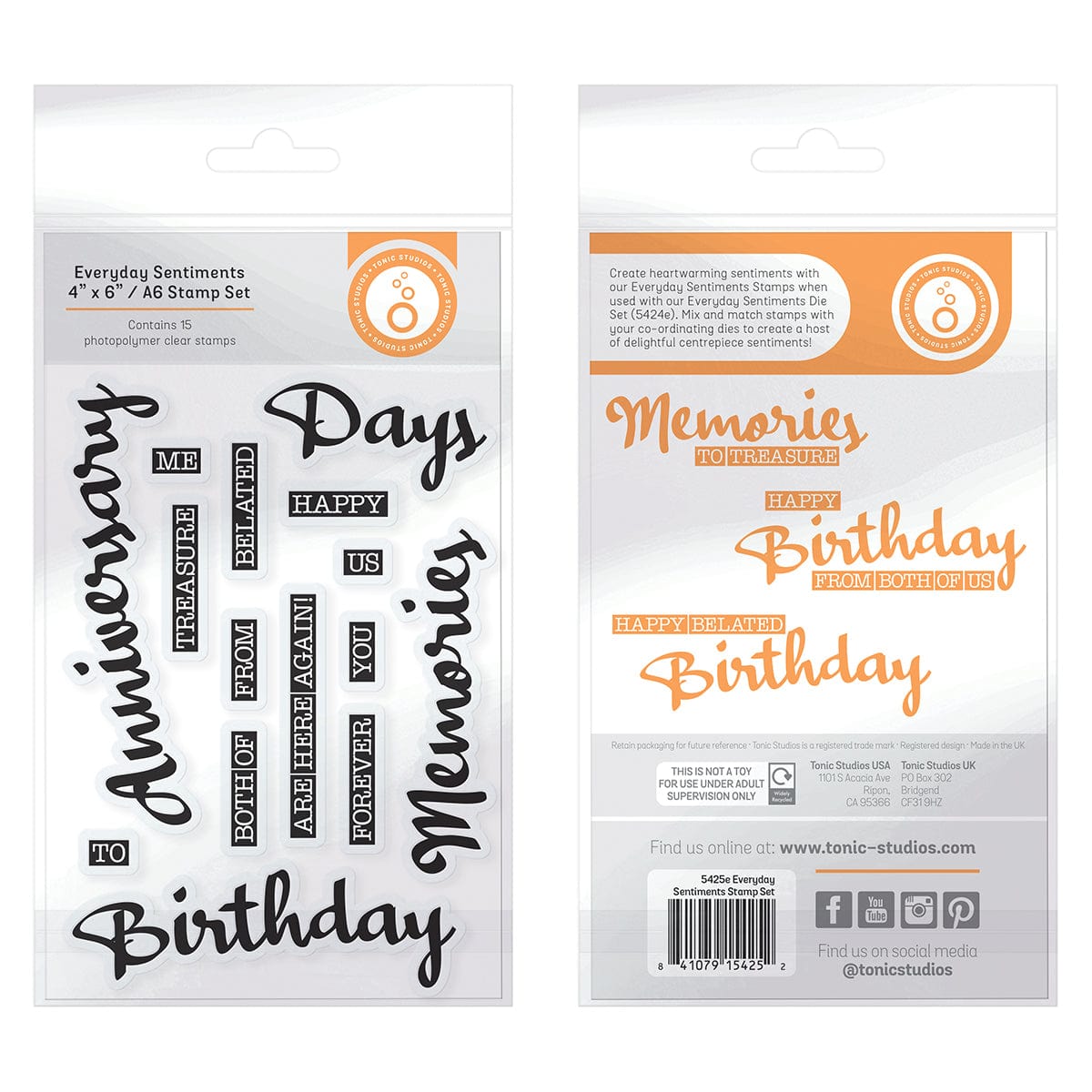 Tonic Studios bundle Everyday Sentiment Die & Stamp Set - BF23-03