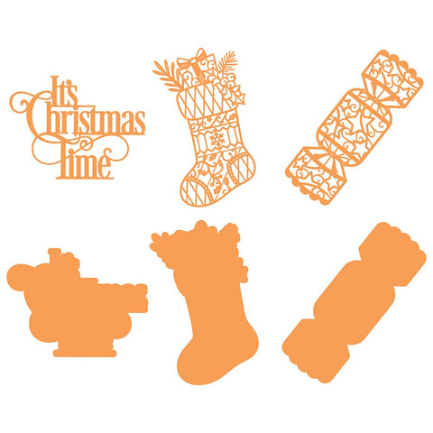 Tonic Studios Die Cutting It's Christmas Time Cracker & Stocking Die Set - 5228e